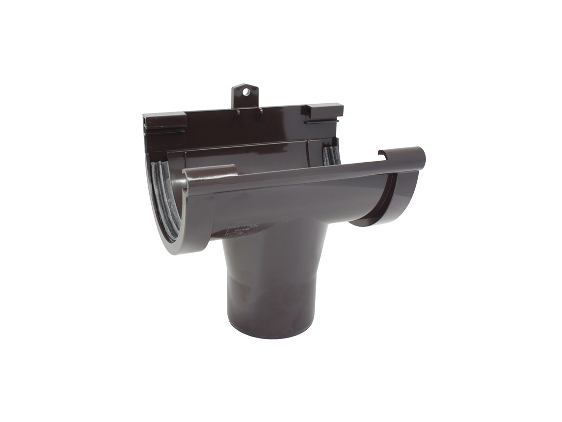 Naissance centrale pour gouttière PVC G125 brun