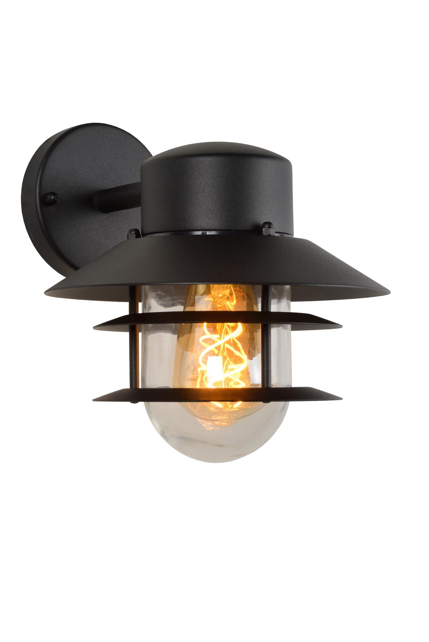 Lucide ZICO - Applique murale Extérieur - 1xE27 - IP44 - Noir