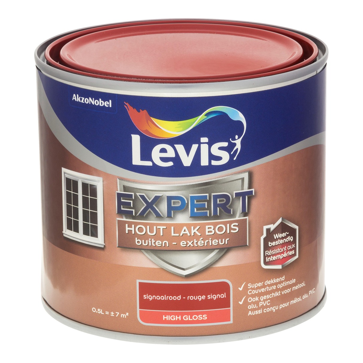 Levis Expert Lak Bois Extérieur High Gloss 0.5l Rouge Signal