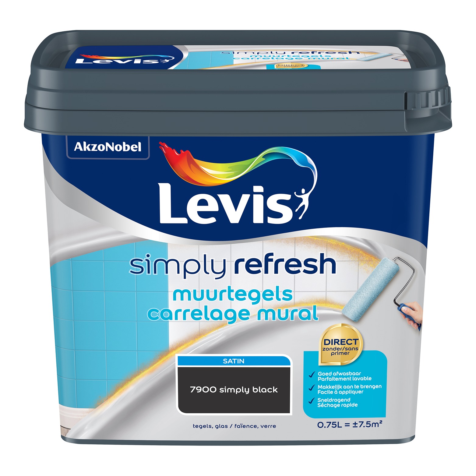 Levis Simply Refresh Carrelage Mural Satin Black 0.75l