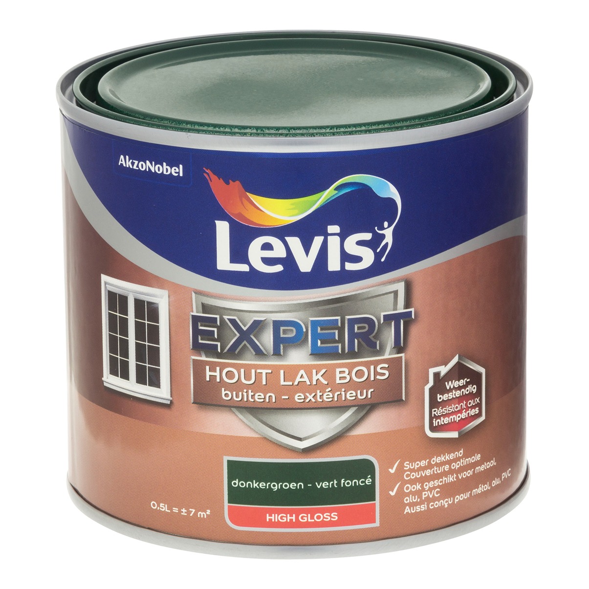 Levis Expert Hout Lak Buiten High Gloss 0.5l Donkergroen