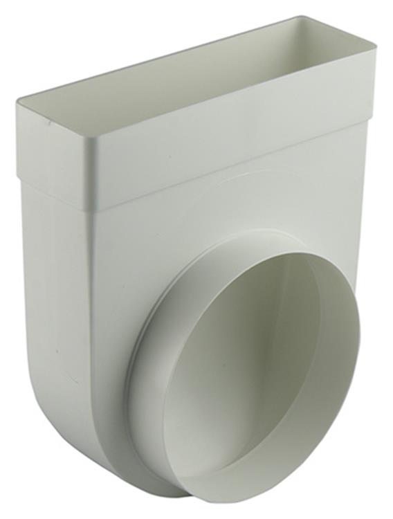 Renson PVC hoekverbinding 90° rechthoekig/rond 7017 wit 220x90mm-Ø150mm
