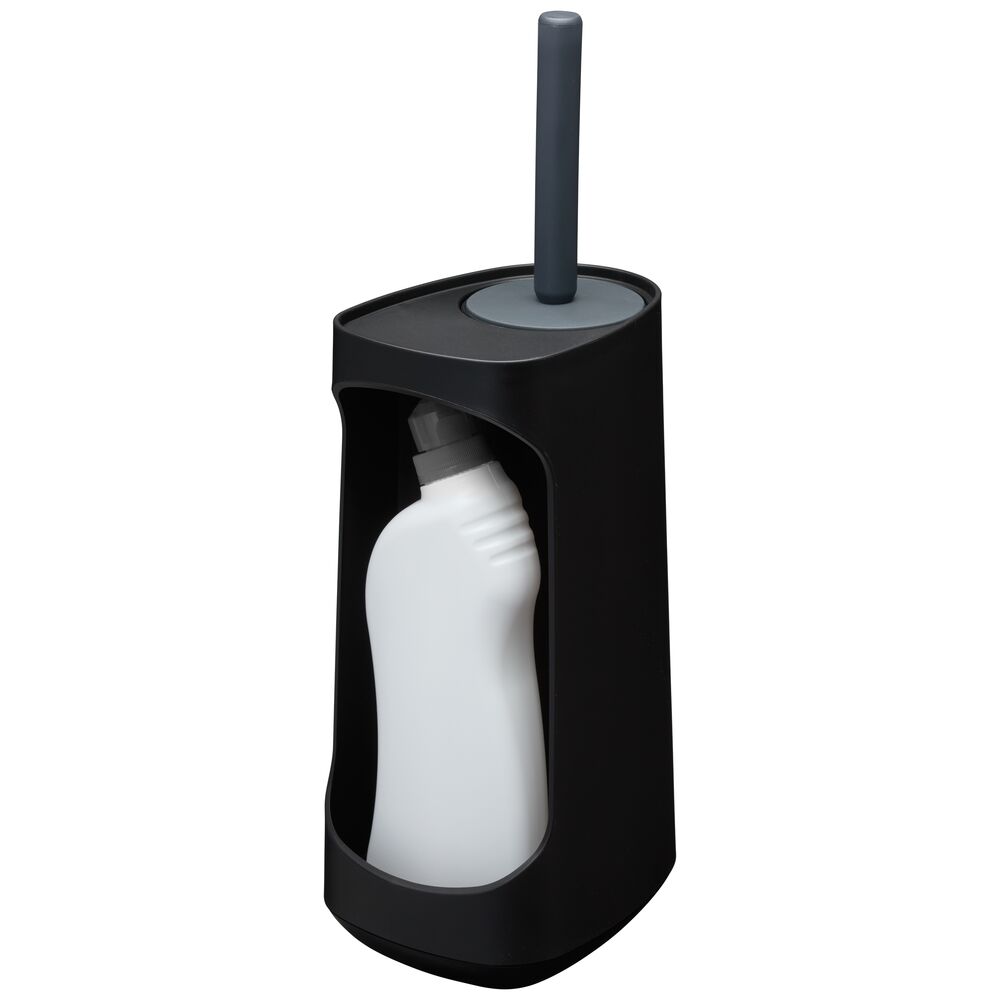 Tiger Tess Porte-brosse WC avec capacité de rangement autoportante avec brosse flexible Swoop® Noir / Anthracite
