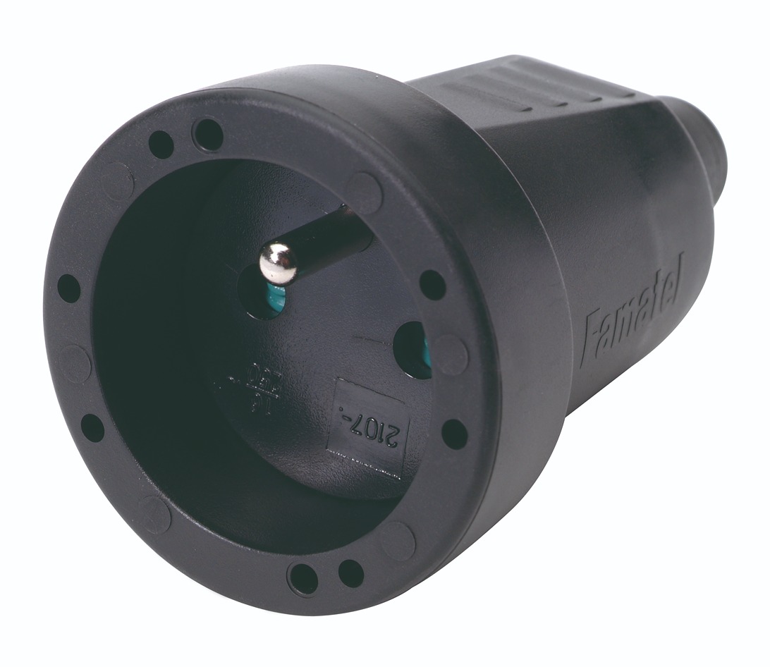 Fiche femelle pvc 2P+T noir