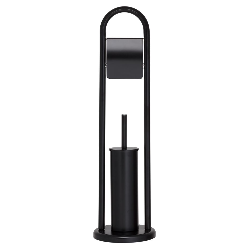 Sealskin Acero Serviteur WC - Porte-rouleau papier toilette - Brosse WC avec support - autoportante Noir
