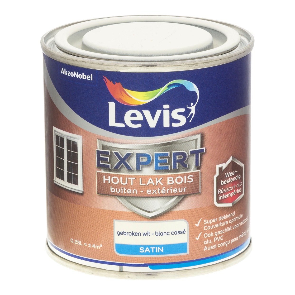 Levis Expert Hout Lak Buiten Satin 0.25l Gebroken Wit
