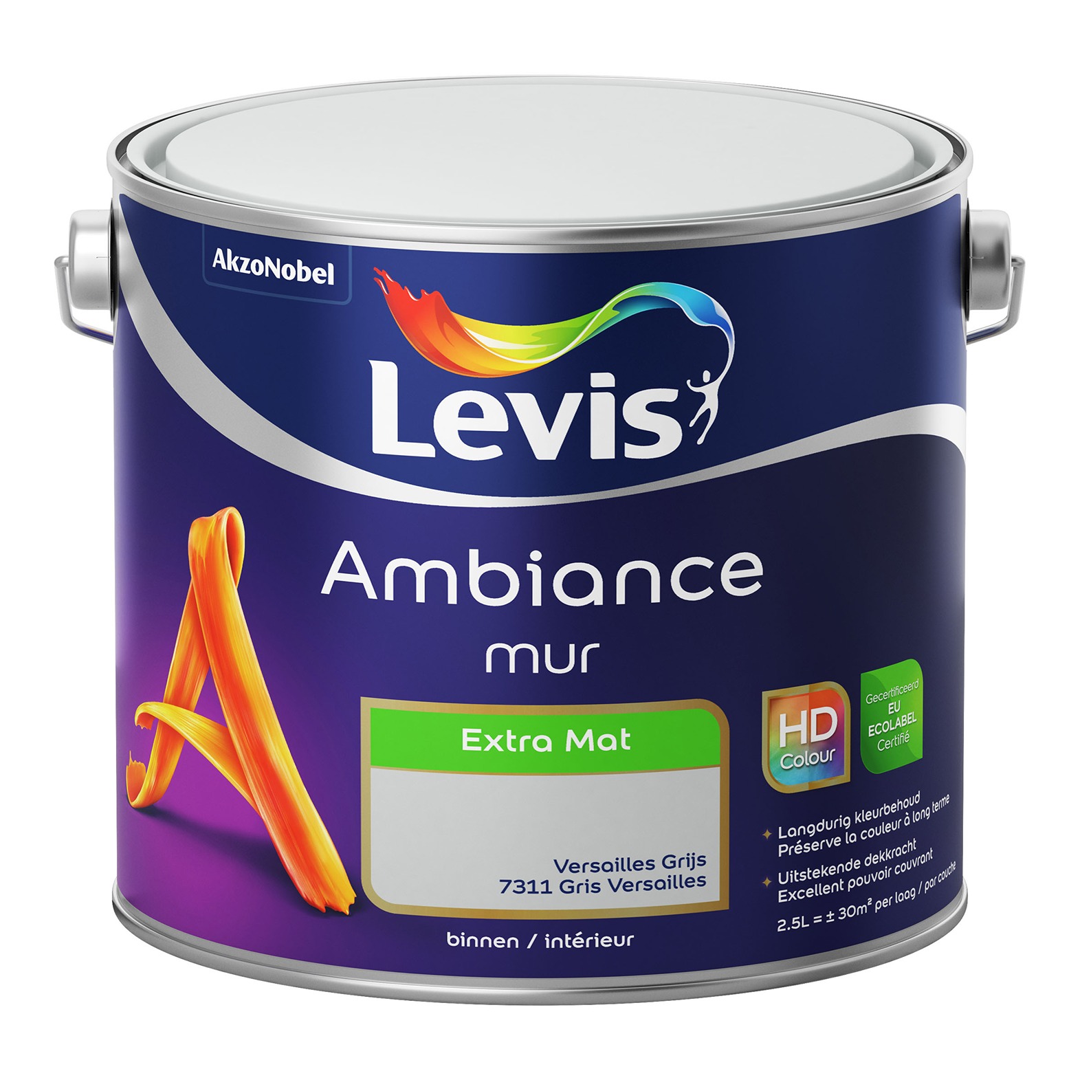 Levis Ambiance Mur Extra Mat 2.5l Versailles Grijs