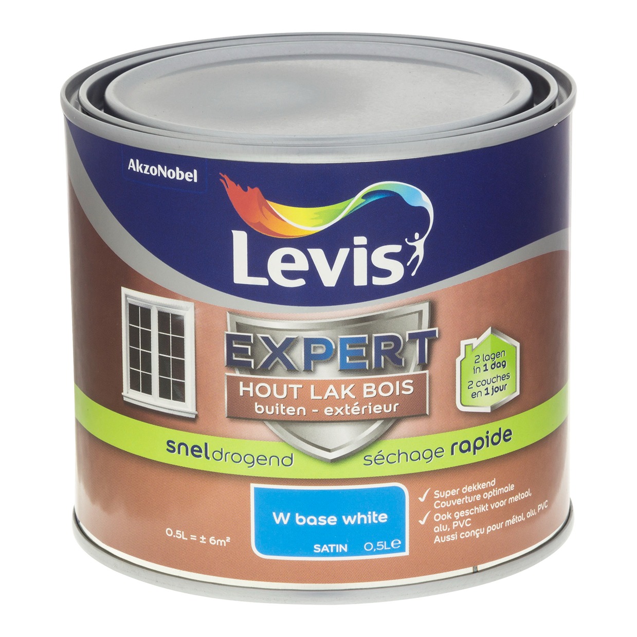 Levis Expert Hout Lak Buiten Sneldrogend Satin Mix Wit - 0.5l