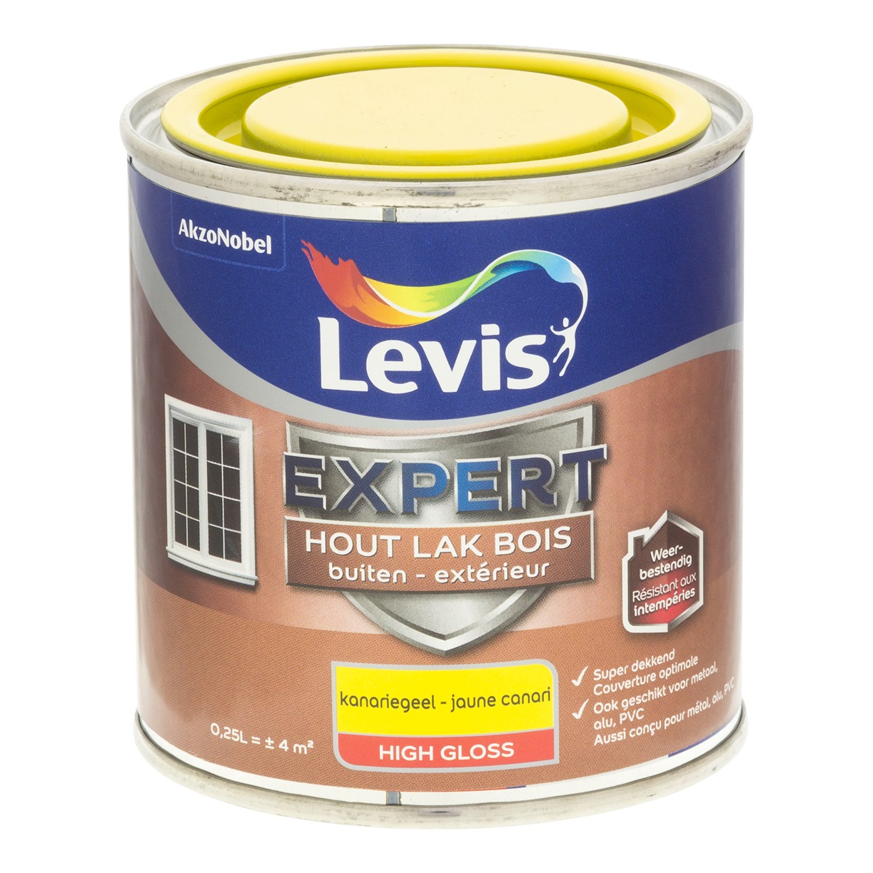Levis Expert Hout Lak Buiten High Gloss 0.25l Kanariegeel