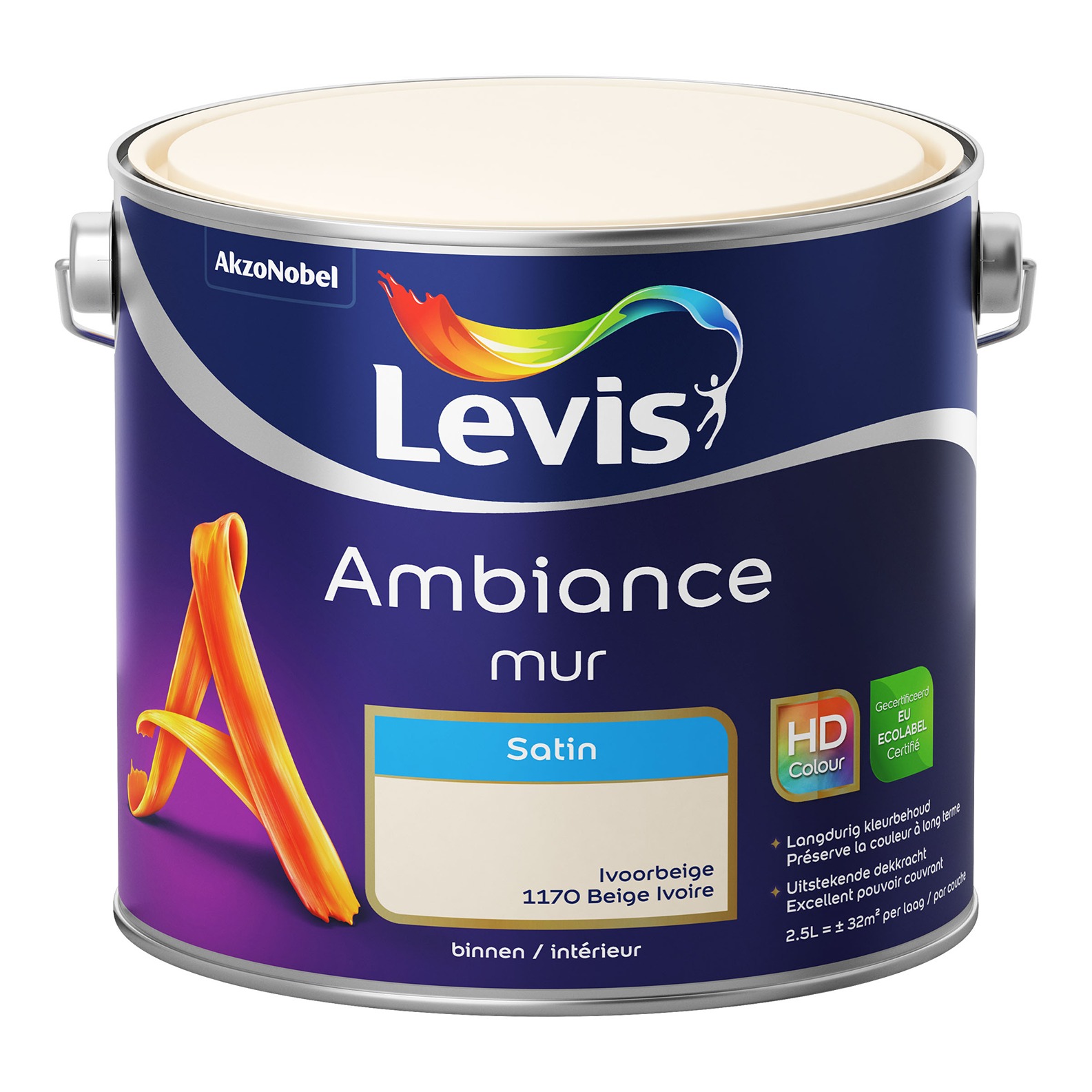 Levis Ambiance Mur Satin 2.5l Beige Ivoire
