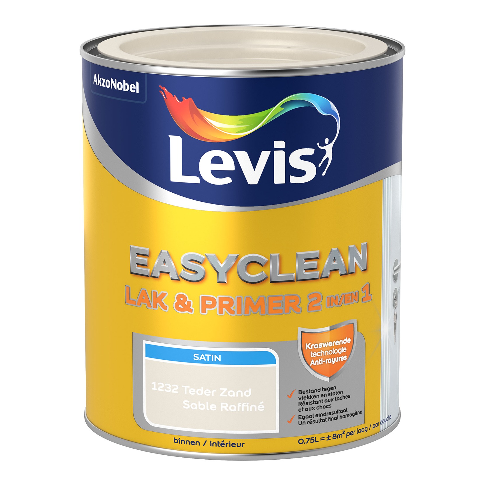 Levis Easyclean Lak & Primer 2-In-1 Zijdeglans 0.75l Teder Zand