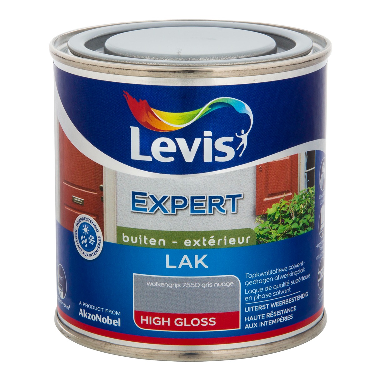 Levis Expert Hout Lak Buiten High Gloss 0.25l Wolkengrijs