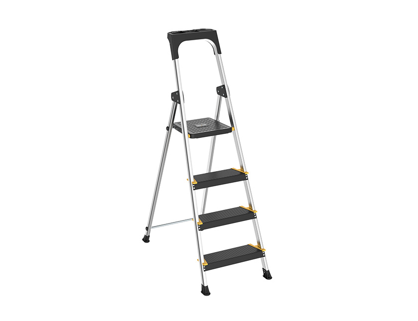 Powerstep escabeau aluminium 4 marches larges