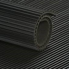 Rubber mat fijnrib zwart dikte 3mm 120cm op afsnijding