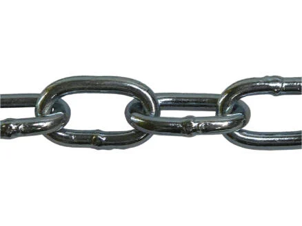 gesmede ketting korte schakel 4mm verzinkt per lopende meter