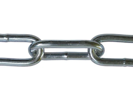 gesmede ketting lange schakel 3mm verzinkt per lopende meter
