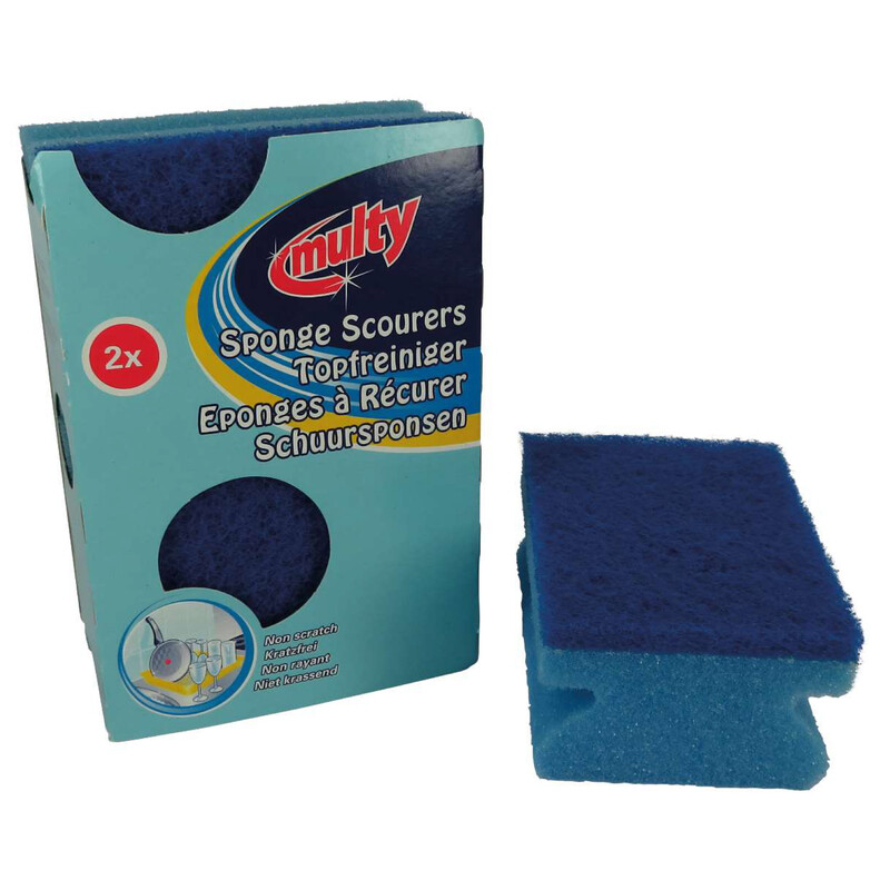 Multy éponges à recurer non rayantes bleues 2 pièces