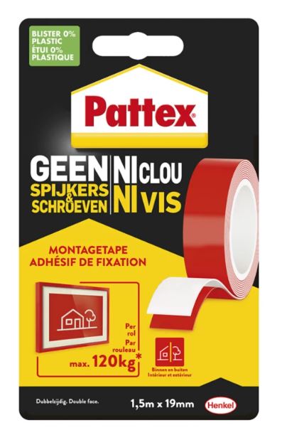 Pattex Ni Clou Ni Vis Tape 120 kg Interieur Et Exterieur
