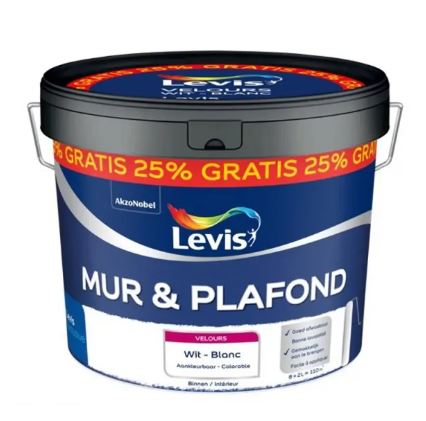 Levis Exclusive Mur&Plafond Velours Wit 8+2L gratis