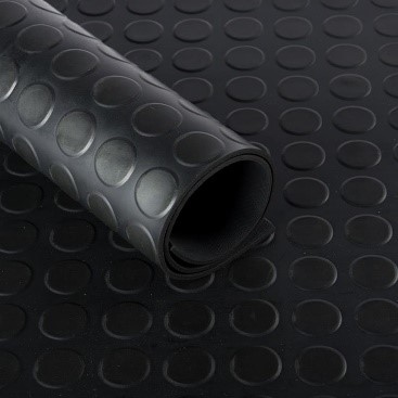 Rubber noppenloper zwart dikte 3mm 120cm op afsnijding