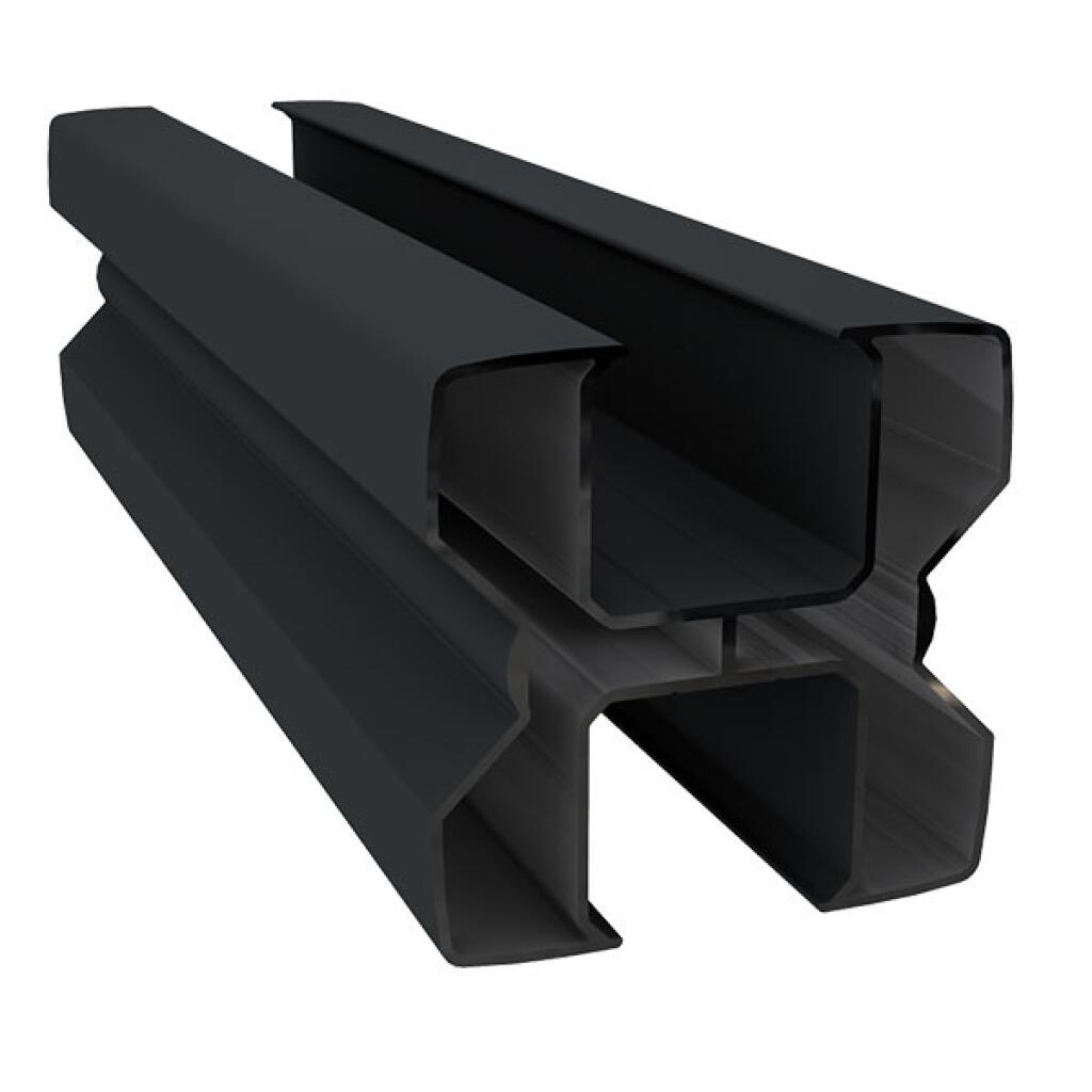 Duofuse tand-en-groef/lamellen tuinscherm - Aluminium paal 82x82mm - 2.1m graphite black