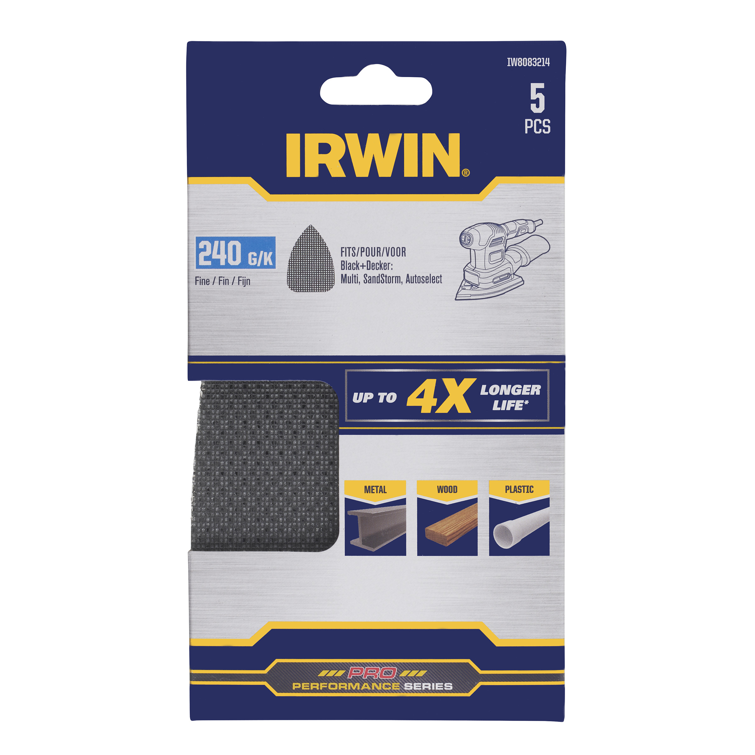 Irwin papier abrasif Black+Decker multi K240 100X165mm