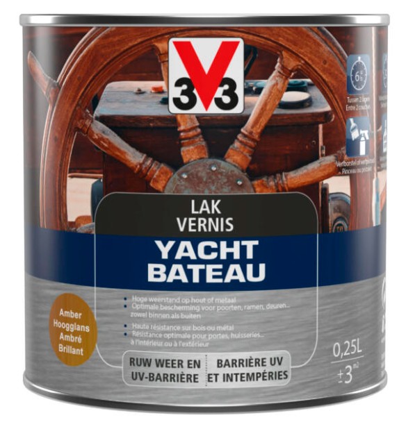 V33 Vernis bateau ambre brillant 0,25 L