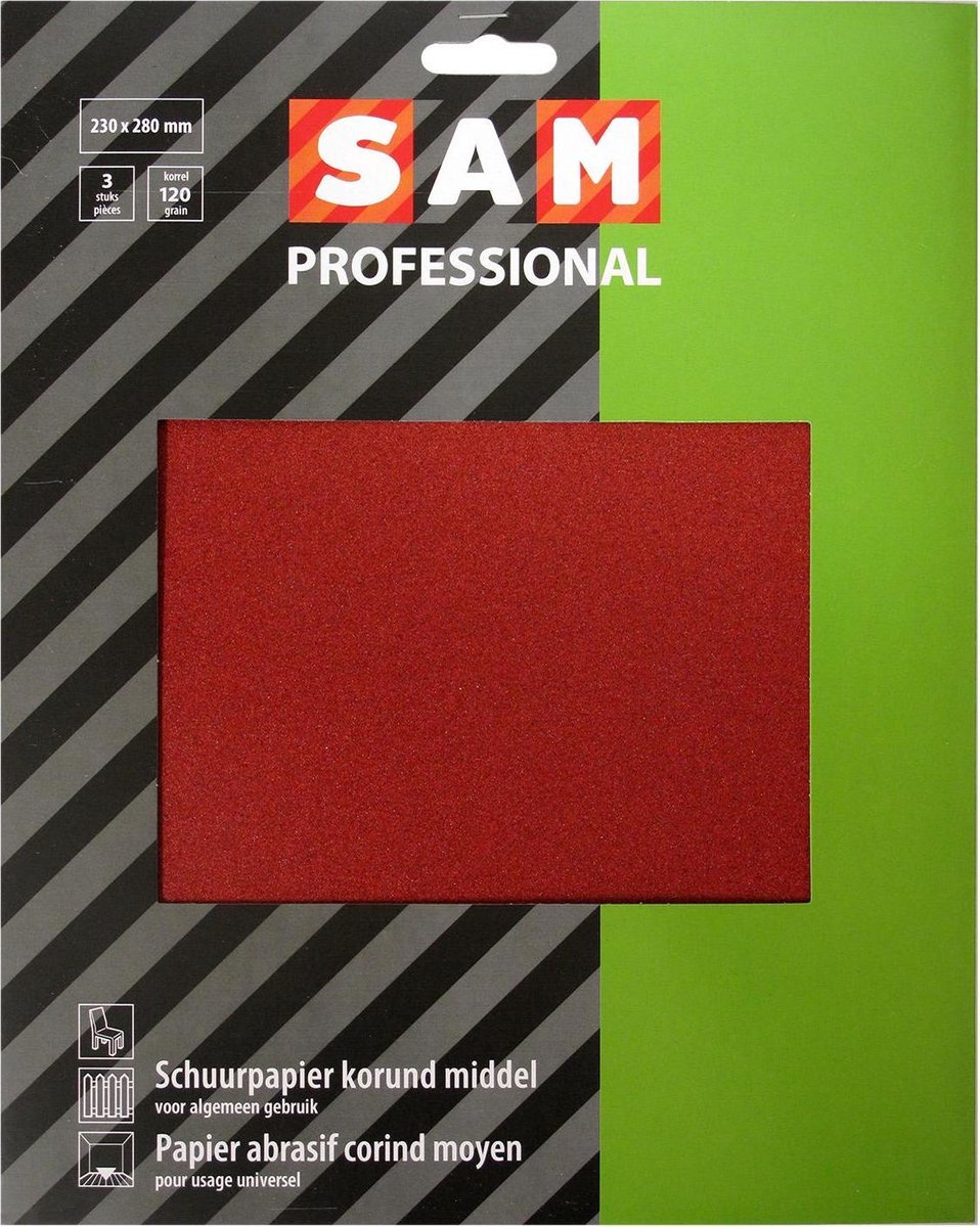 SAM papier abrasif extra 3 pièces 120
