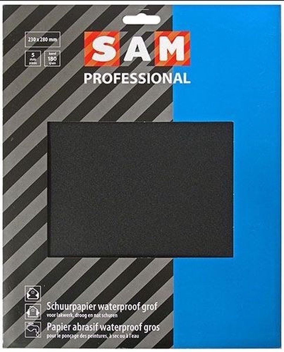 SAM papier abrasif pour eau 5 pièces 180