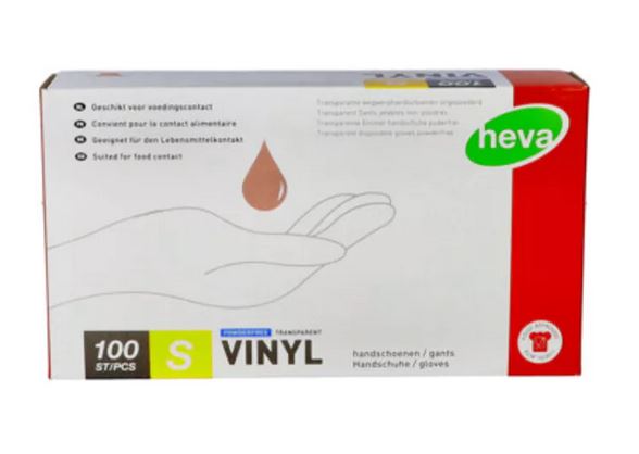 GANTS JETABLES EN VINYLE TRANSPARENT 100 PIÈCES TAILLE PETITE