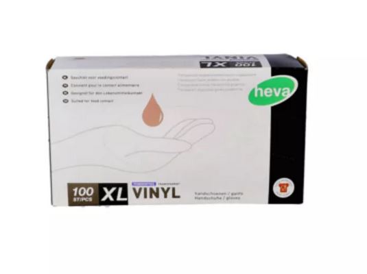 GANTS JETABLES EN VINYLE TRANSPARENT 100 PIÈCES TAILLE X-LARGE
