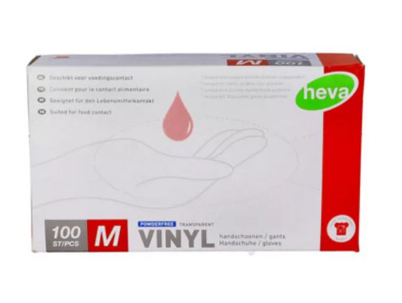 GANTS JETABLES EN VINYLE TRANSPARENT 100 PIÈCES TAILLE MOYENNE
