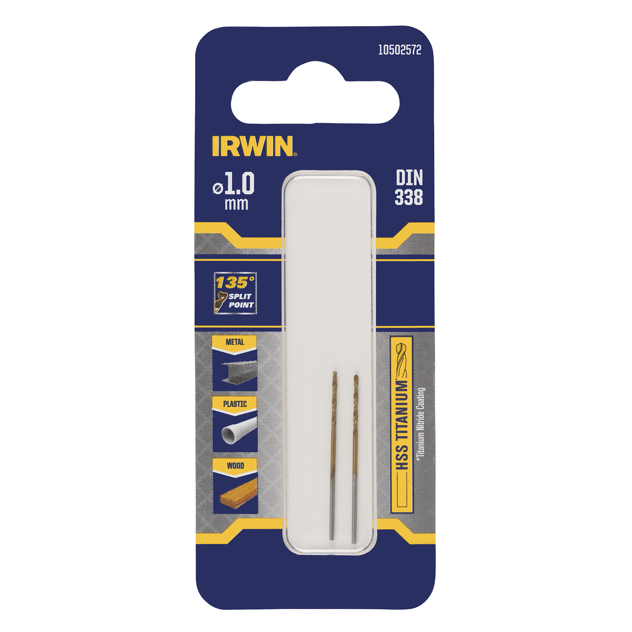 IRWIN foret HSS métal 135° titane 1.0mm