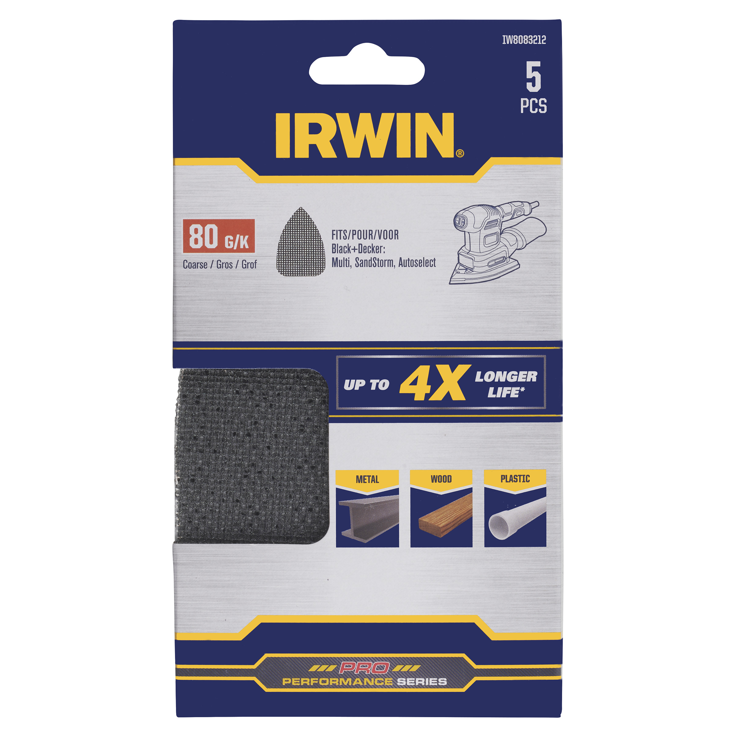 Irwin papier abrasif Black+Decker multi K80 100X165mm